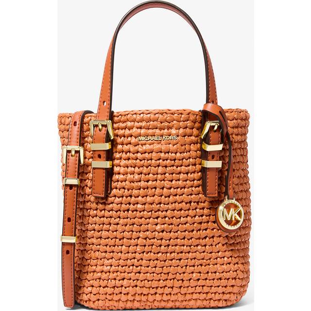 MK Quinn Extra-Small Crocheted Straw Crossbody Bag - Orange - Michael Kors - ONE SIZE