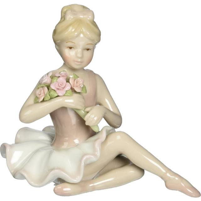 Cosmos 96535 Fine Porcelain Ballerina in Pink Dress Figurine 4-1/2-Inch
