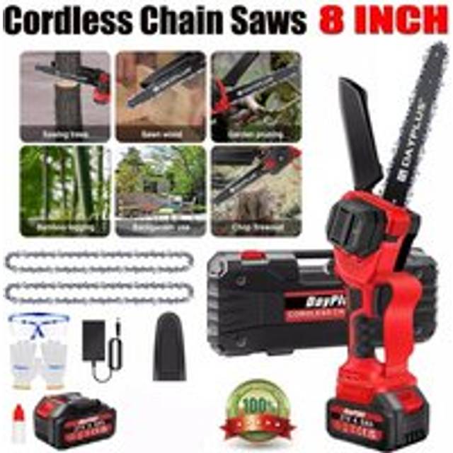 8" Cordless Electric Chainsaw Handheld Chain Saw Battery Power Wood Cutter 2024