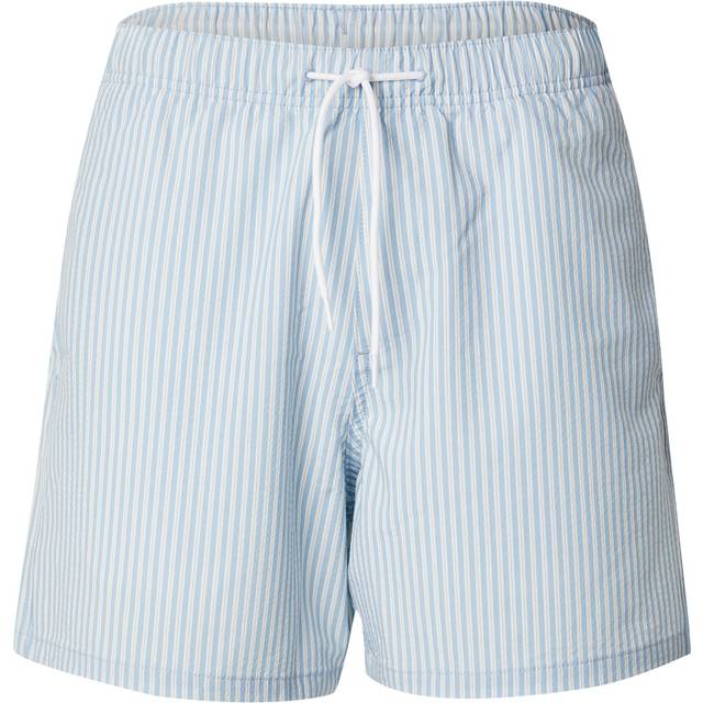 Mid-Thigh Seersucker Volley Swim Trunks