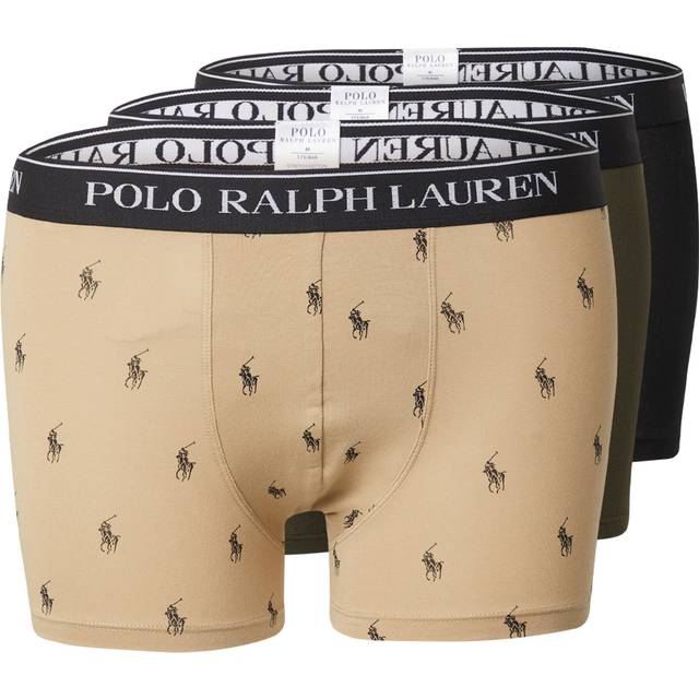 Polo Ralph Lauren Trunks, Pack of 3, Blk Armdlo Khki
