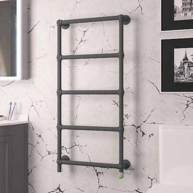 Eastbrook Kennet Dry Element Electric Towel Rail - Matt Anthracite - Various Sizes - 1200mm x 600mm