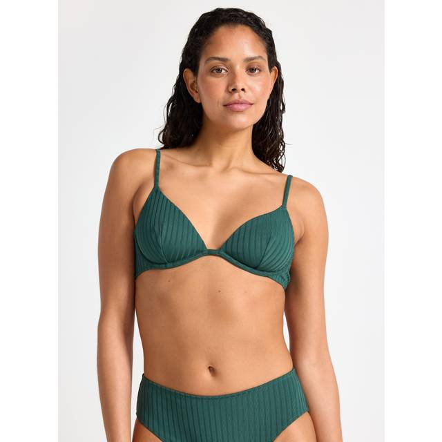 Unpadded bikini bra with underwire