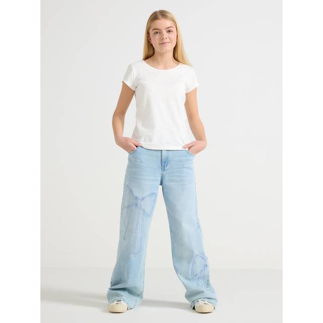 VEGA Wide leg jeans with embroidery