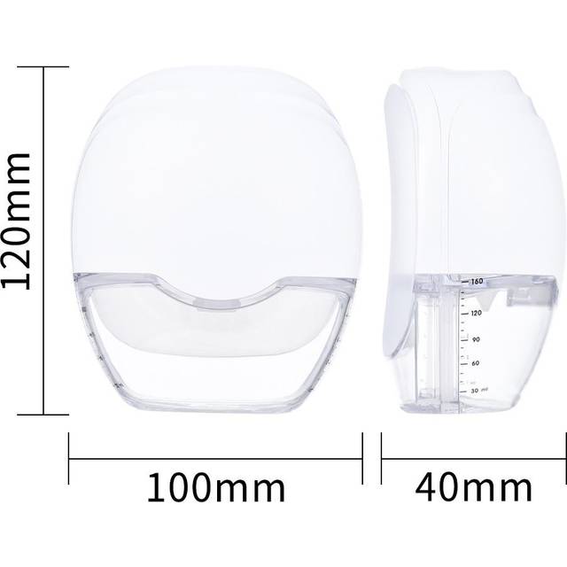 2pcs Electric Breast Pump Manual Milk Pump Lightweight IP21 Waterproof Food-grade Material with LED white
