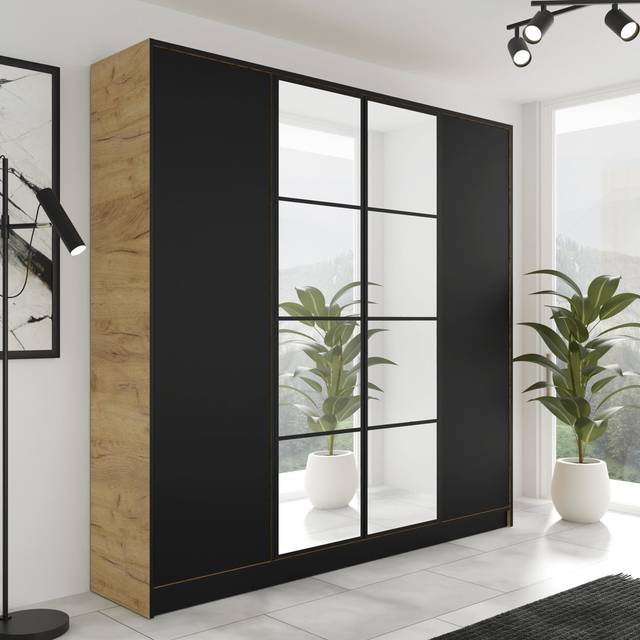 WARDROBE - Oak Craft Gold (205cm H X 204.4cm W X 39cm D)