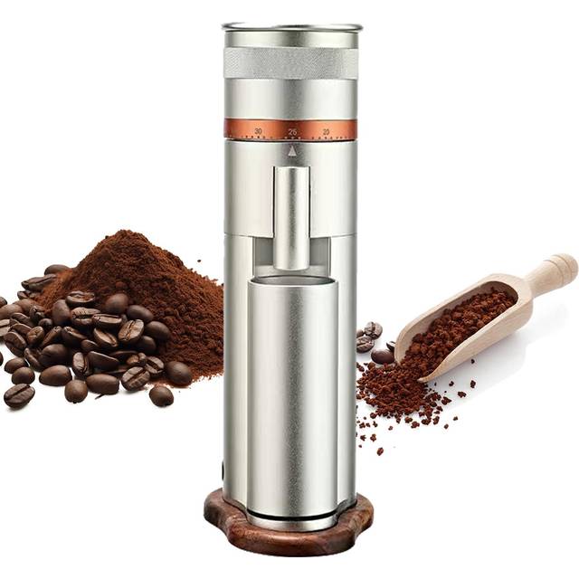 Electric Coffee Bean Grinder Aluminum Alloy Body 38mm 7-core Stainless Steel Burr Espresso Grinder US plug silver