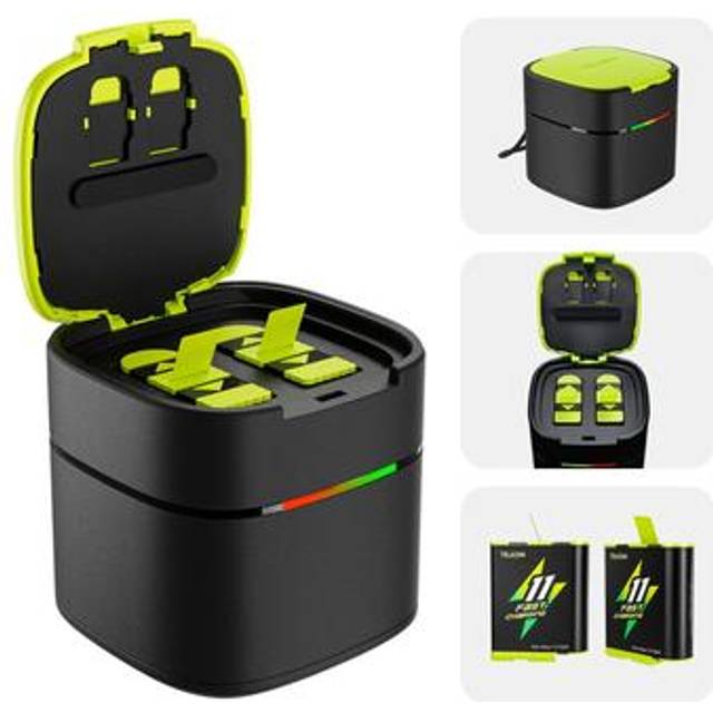 GoPro Hero 11 Telesin GP-FCK-B11 Batteriladdare med 2 platser och 2x 1750mAh-batterier