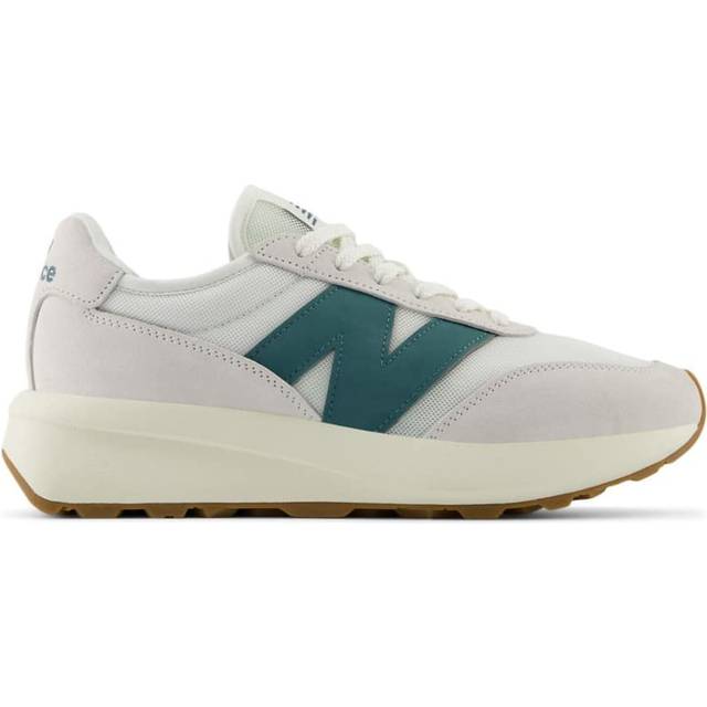 New Balance 370 Trainers in White & Green