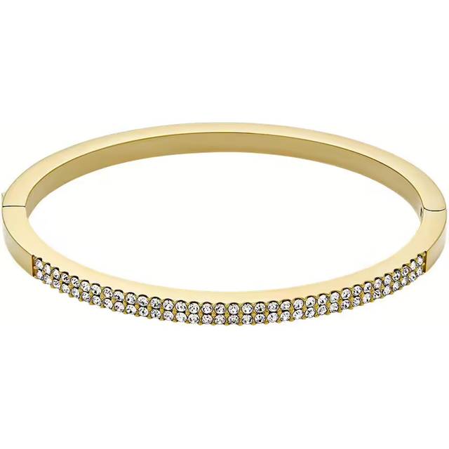 Fossil Ellis Pavé Glitz Gold-Tone Stainless Steel Bangle Ladies Bracelet JF04862710