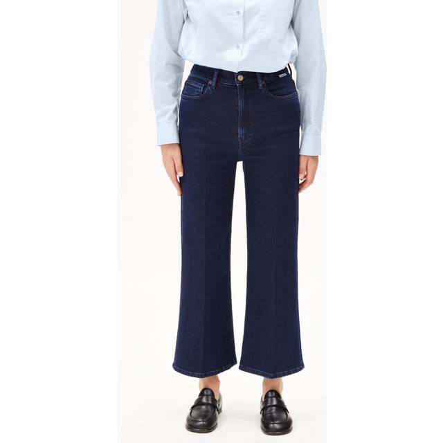 Wide leg jeans for women ARMEDANGELS Murliaa Cropped - Bleu