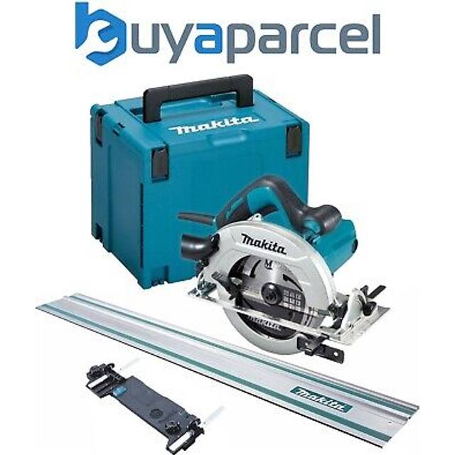 Makita HS7611J 110v Circular Saw 190mm 1600w 5500 RPM MakPac Case + 1 x Rail