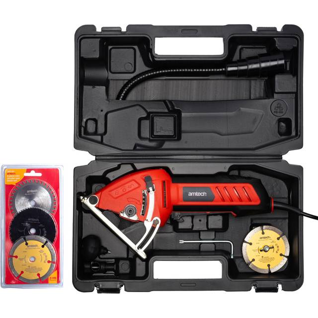 Amtech V6140 Mini Circular Saw with V5010 Blade - Red - 13 x 40.5 x 33cm