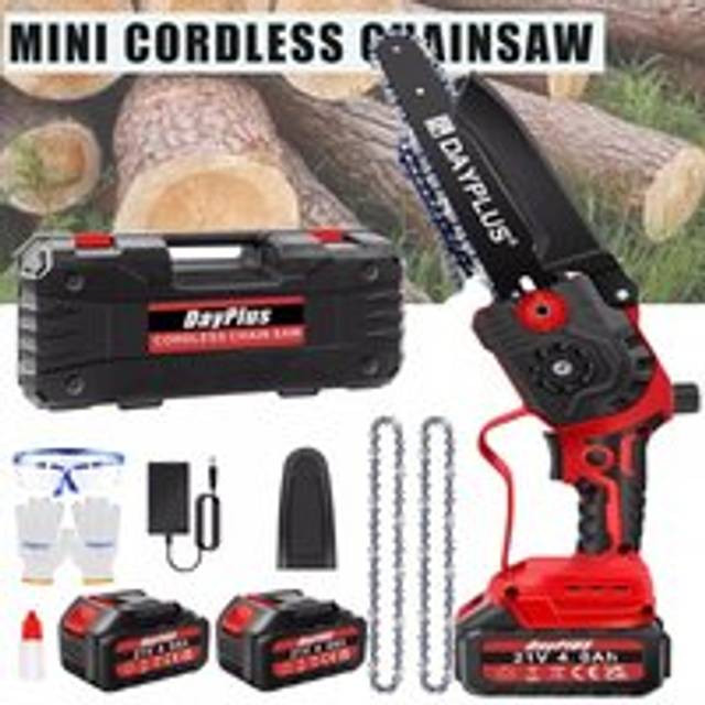 Portable Handheld Chainsaw Cutter Courtyard Tree Branch Wood Cutting Pruning diy 2PCS Battery