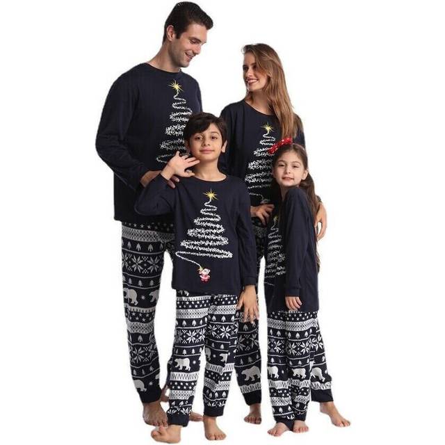 (  Navy Blue,   Dad-2XL) Family Matching Christmas Pyjamas Adult Kids Xmas Nightwear Pajamas Pjs Set