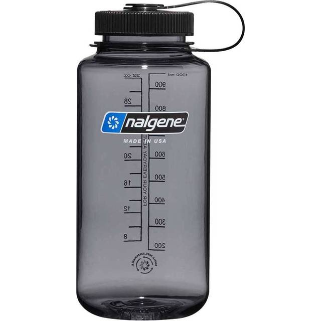 Nalgene wide mouth sustain, VattenFlaska, 1000 ml, Grå/Svart