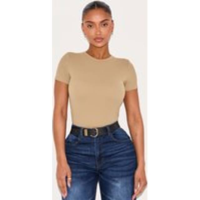 Shape Khaki Built In Bra Sculpt T-shirt, Green - 10