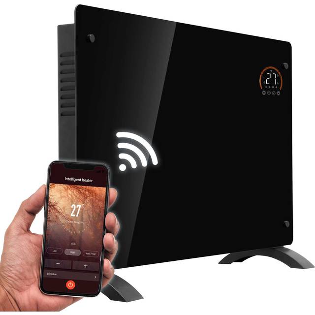 Anquinette Electric Convection Heater - Black (47cm H X 78cm W X 12cm D)