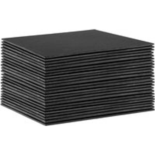 Argon Tableware Linea Square Slate Placemats - 33cm - Pack of 24, Black