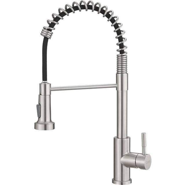 GIMILI Kitchen Faucet with Pull Down Sprayer High Arc Single Handle Spring Kitchen Sink Faucet Brushed Nickel Modern rv Stainless Steel Kitchen Fauce