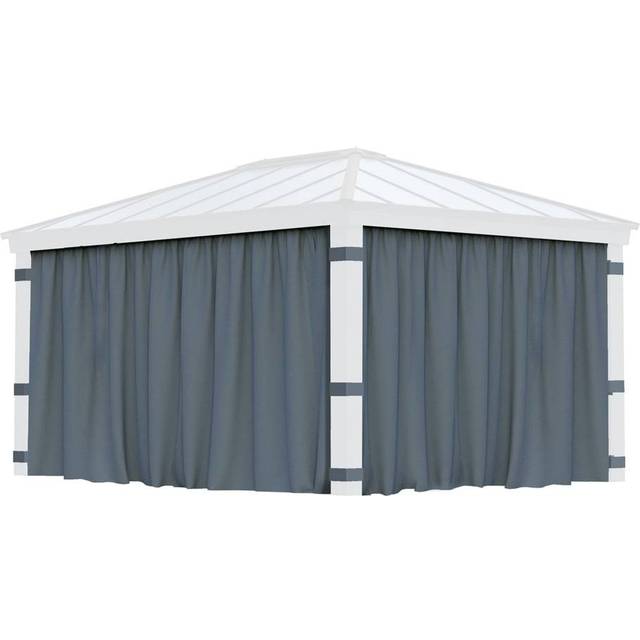 Curtain Set for Dallas 12 x 16 Gazebo - Polyester - L212 x W440 cm - Dark Grey (Gazebo Not Included)