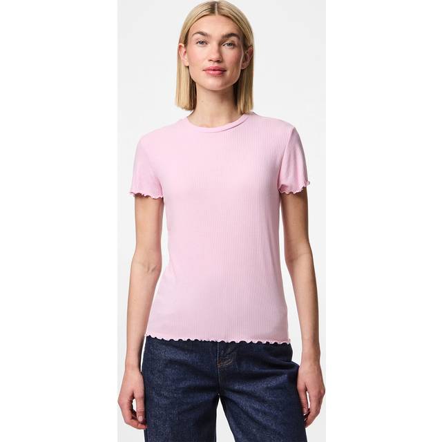 PIECES Pcnicca Ss O-Neck Top Jrs Noos |Rosa |XS