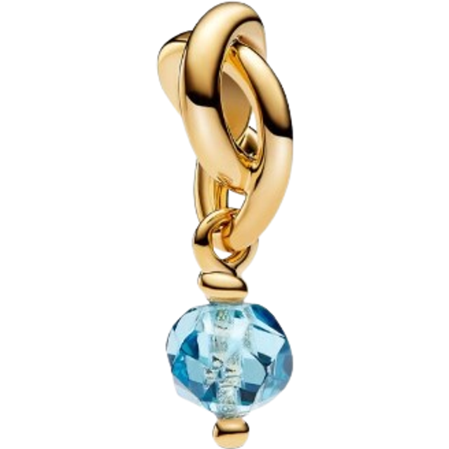 Pandora Pendants & Charms - Faceted Sea Aqua Blue Eternity Circle Dangle Charm - blue - Pendants & Charms for ladies - unisize