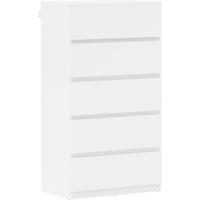 HOMCOM Bedroom Chest of Drawers, 5 Drawers Dresser, Drawer Unit, White, White