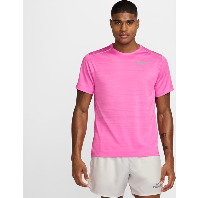 Nike Miler Men's Short-Sleeve Running Top - Pink - Polyester - XXL