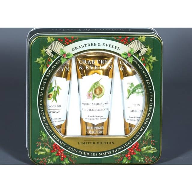 Crabtree & evelyn hand therapy edition gift tin 3 by 45g each