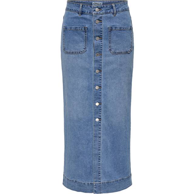 Only - Jeanskjol onlIrina Button Pocket Maxi G - Blå