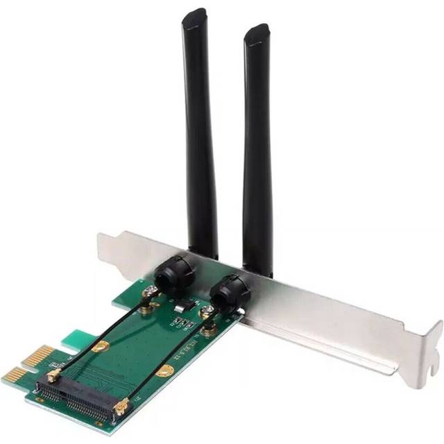 Mini PCIE to PCIE Adapter Card Wireless Wifi Desktop Computer Network Converter(2DB Antenna )