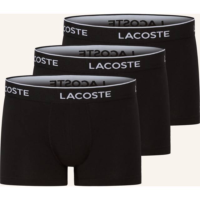 Men's Lacoste 3-Pack of Mens Trunks - Black - Size: 37/36/32