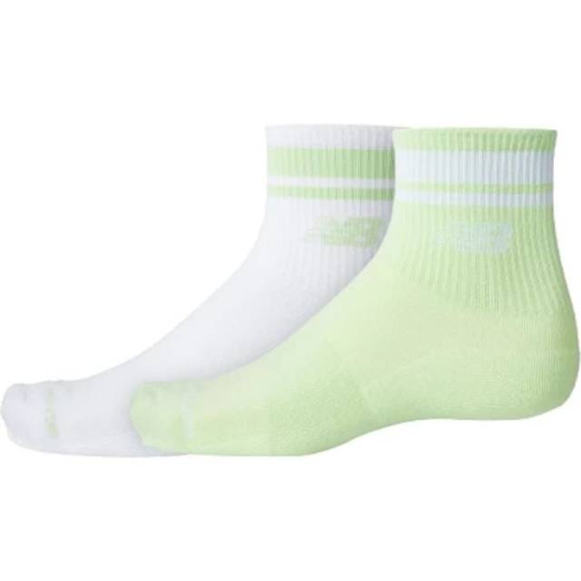 New Balance Run Repreve Ankle 2p Socks Löparstrumpor Green/White - Small