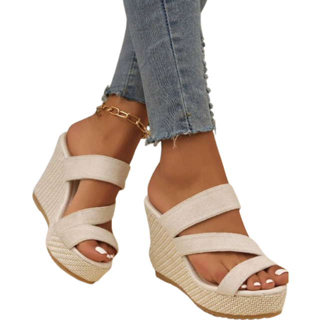 2024 New Arrivals Mocka Platform Sandaler för kvinnor, lämpliga för dagligt bruk - Beige (CN35,CN36,CN37,CN38,CN39,CN40,CN41,CN42,CN43)