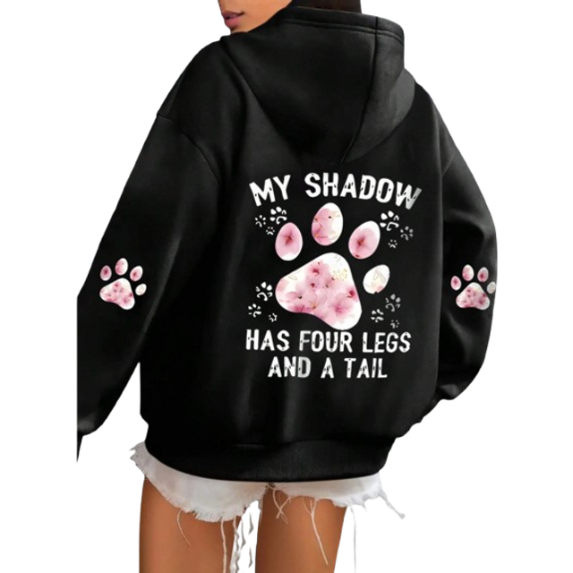 INAWLY Women&#39;s Animal Paw Print Hooded Sweatshirt, Casual Long Sleeve Hoodie Pullover For Fall And Winter,Long Sleeve Tops Graduation,Back To School Outfits,
