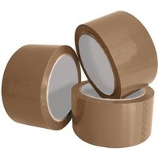 10m x 48mm Packaging Tape - Packing Tape for Packages and Shipping Boxes - Brown, 6 Rolls