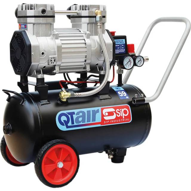 SIP QT AIR DD 1.5hp 24L Ultra Low Noise Oil Free Direct Drive Compressor - Black
