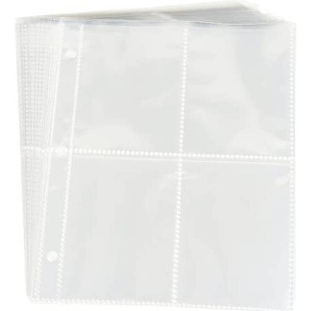 Trading Card Binder Sleeves ONLY, 4Pocket, 400Cards 50 Removable Sleeves, Compatible with Game Card Binde Cards Holder Album