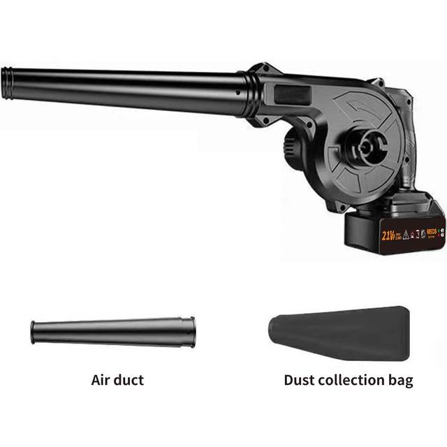 2-in-1 Electric Blower and Vacuum Cleaner Handheld Vacuum Cleaner 21V 2PCS Battery 150MPH 706CFM EU PLUG black