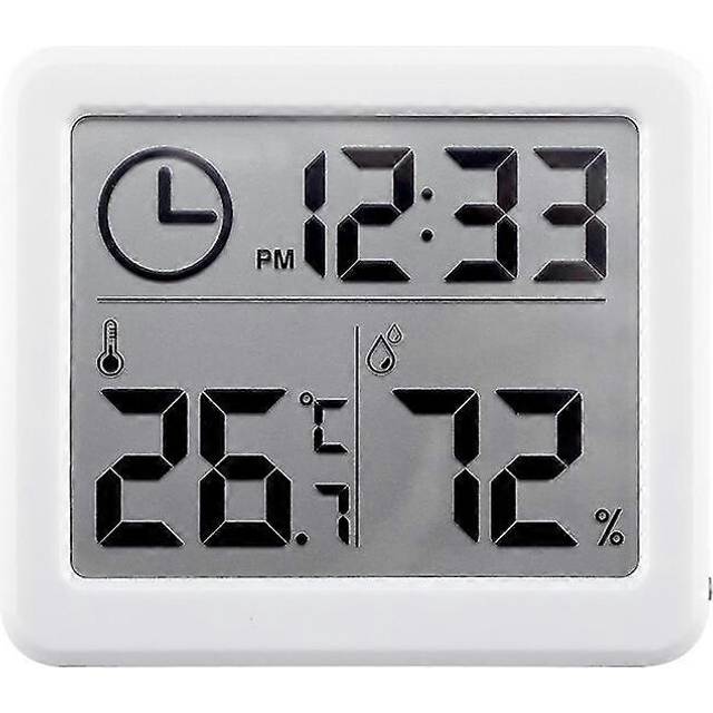 (As show, One size) indoor thermometer thermometer hygrometer digital lcd c/f temperature humidity meter alarm clock -10-70c