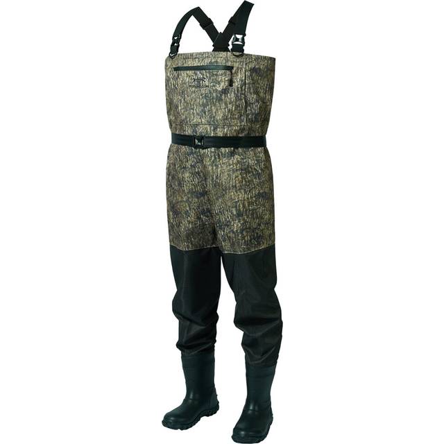 BASSDASH IMMERSE Breathable Ripstop Stocking Boot Foot Fishing Hunting Waders Lightweight Grey Camo Chest Wader for Men Women
