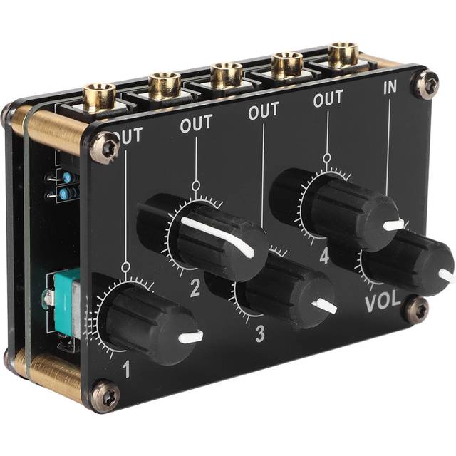 Mini Stereo 4 Channel Line Mixer Low Noise Professional 4 Channel Passive Mixer for Mixing