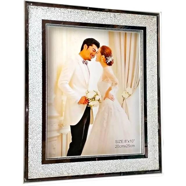 8x10 Inches Freestanding Photo Frame Modern Styled Home Decor (White)