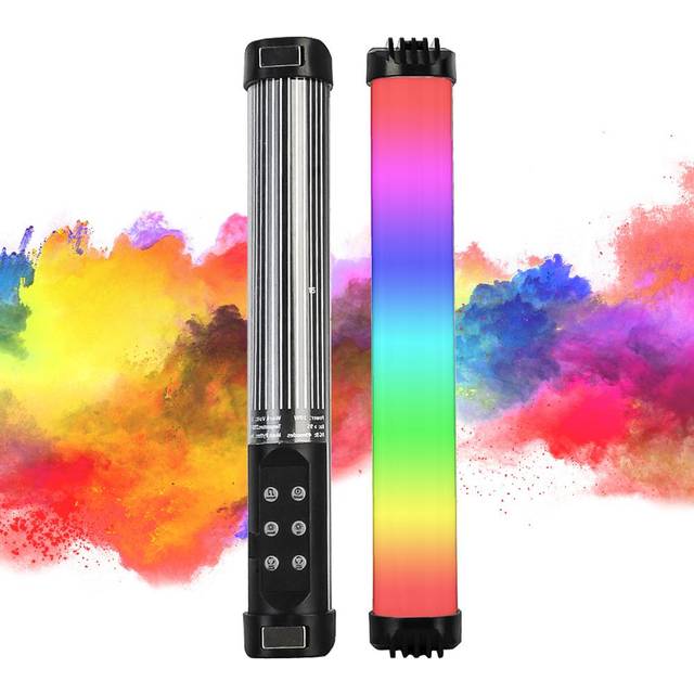RGB Handheld Photography Lamp Dimmable LED Light Portable Vlog Light with 2000mAh Battery 49 RGB svart