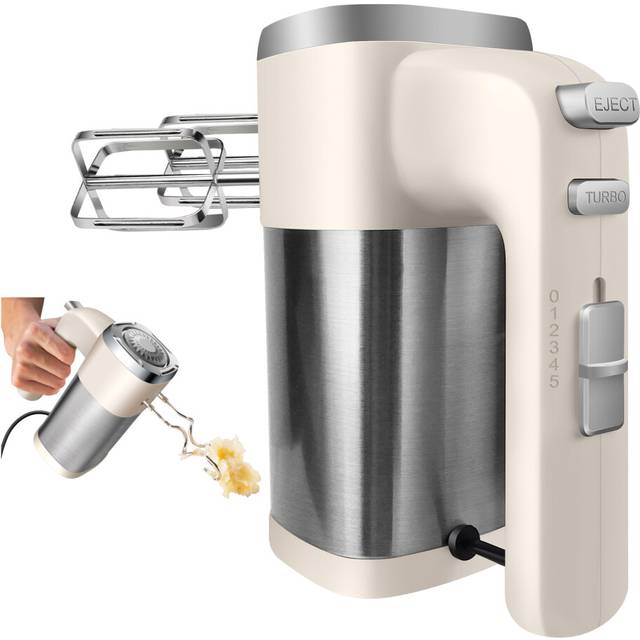 Electric Whisk Hand Mixer Electric Kitchen Mixers with Turbo Function, 4 Attachments+5 Speed + Eject Button
