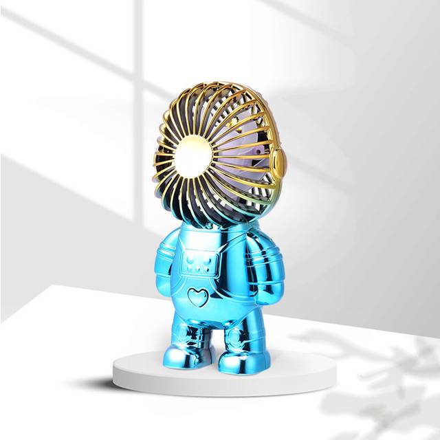 (Yellow) Compact Handheld Design Fan Electroplated Finish Usb Rechargeable And Cooling
