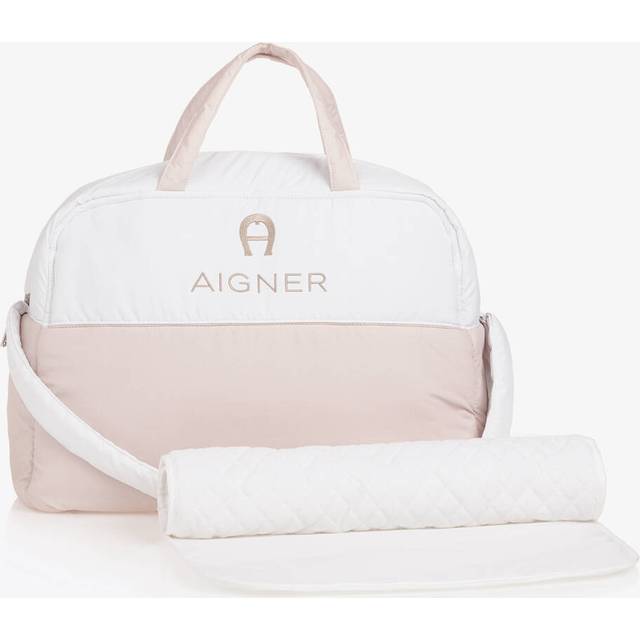 Aigner White & Beige Baby Changing Bag (43Cm)