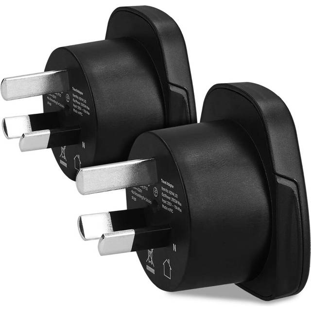 Travel Adapter Australia Type I (Pack of 2) - Universal Plug Adaptor - UK to Australia, China, New Zealand, Papua New Guinea and More - Black
