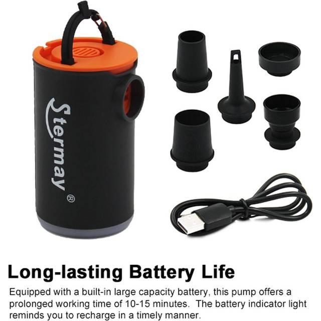 Cordless Air Pump Portable Electric Air Compressor Inflation & Deflation Pump with 5 Nozzles & LED green
